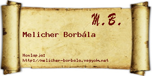 Melicher Borbála névjegykártya